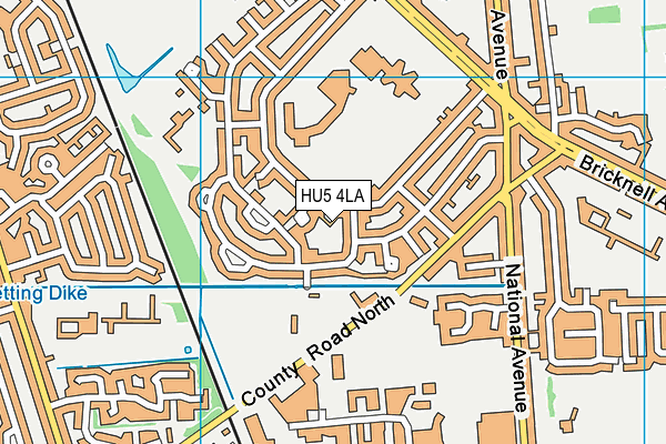 HU5 4LA map - OS VectorMap District (Ordnance Survey)