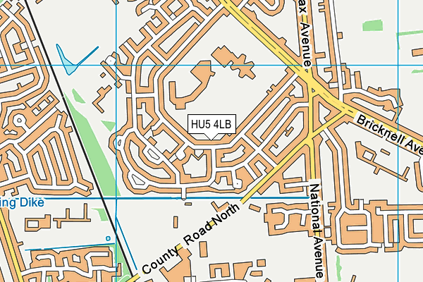 HU5 4LB map - OS VectorMap District (Ordnance Survey)