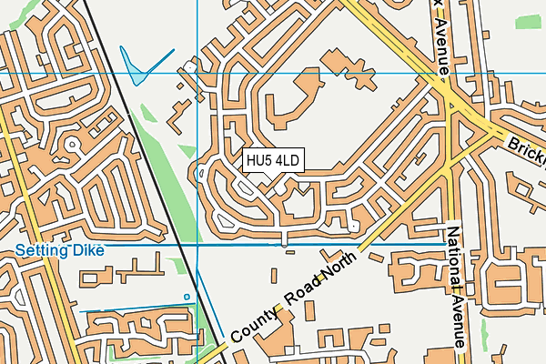 HU5 4LD map - OS VectorMap District (Ordnance Survey)