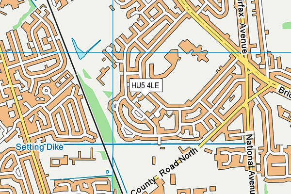 HU5 4LE map - OS VectorMap District (Ordnance Survey)