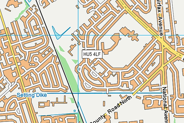 HU5 4LF map - OS VectorMap District (Ordnance Survey)