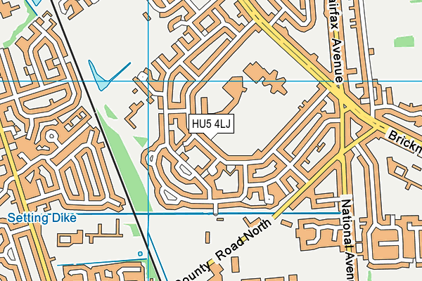 HU5 4LJ map - OS VectorMap District (Ordnance Survey)