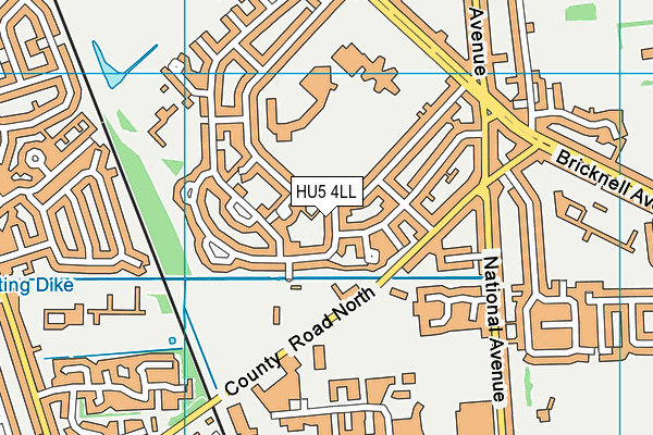 HU5 4LL map - OS VectorMap District (Ordnance Survey)