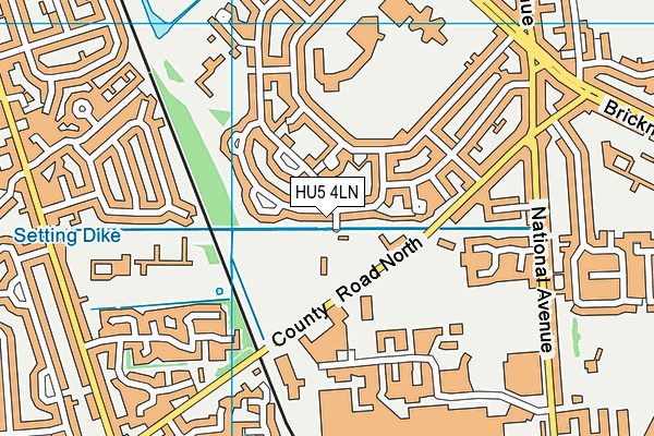 HU5 4LN map - OS VectorMap District (Ordnance Survey)