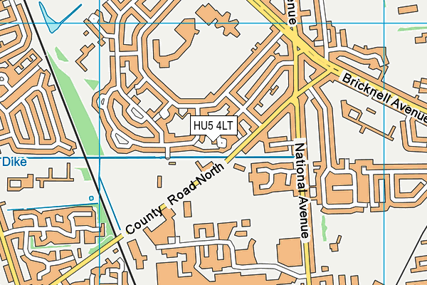 HU5 4LT map - OS VectorMap District (Ordnance Survey)