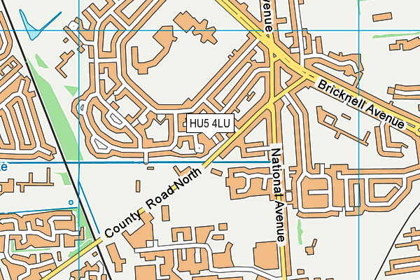 HU5 4LU map - OS VectorMap District (Ordnance Survey)