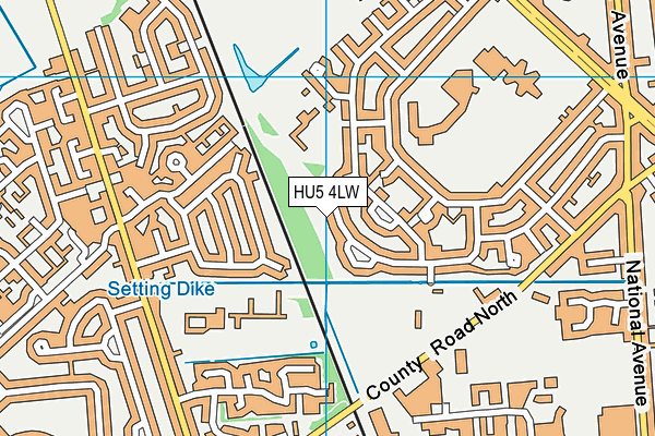 HU5 4LW map - OS VectorMap District (Ordnance Survey)
