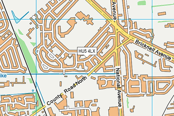 HU5 4LX map - OS VectorMap District (Ordnance Survey)