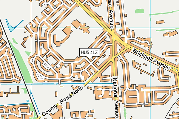 HU5 4LZ map - OS VectorMap District (Ordnance Survey)