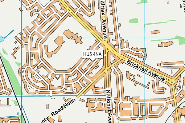HU5 4NA map - OS VectorMap District (Ordnance Survey)