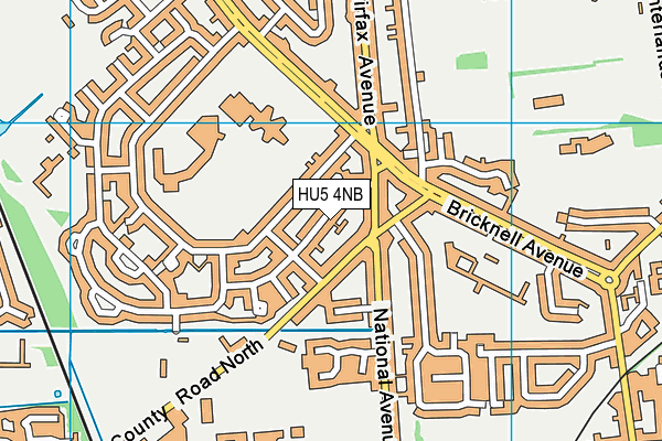 HU5 4NB map - OS VectorMap District (Ordnance Survey)