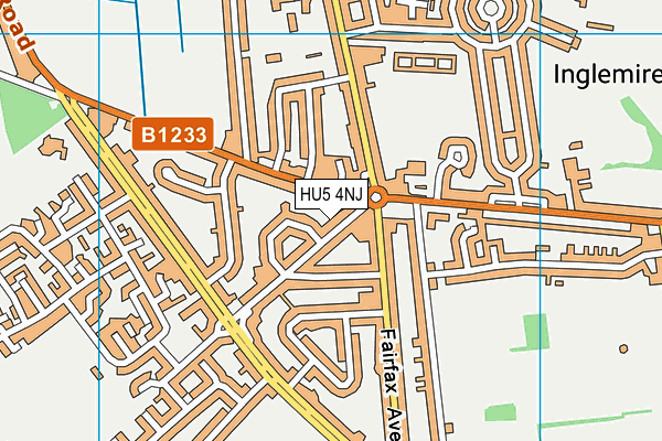 HU5 4NJ map - OS VectorMap District (Ordnance Survey)