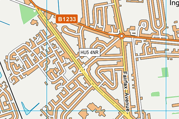 HU5 4NR map - OS VectorMap District (Ordnance Survey)