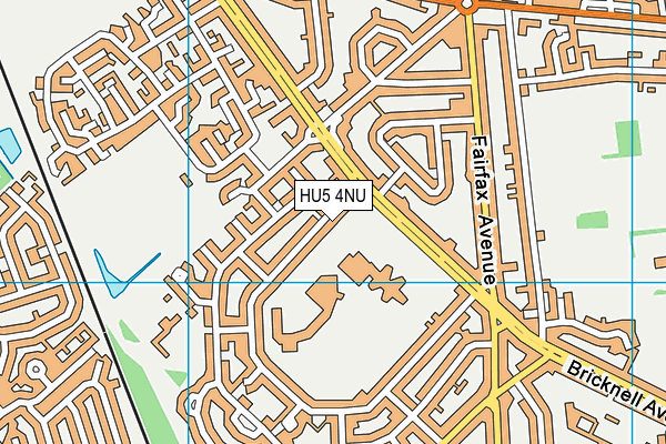 HU5 4NU map - OS VectorMap District (Ordnance Survey)
