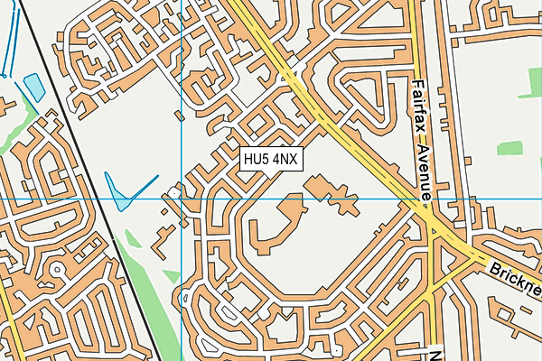 HU5 4NX map - OS VectorMap District (Ordnance Survey)