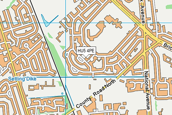 HU5 4PE map - OS VectorMap District (Ordnance Survey)