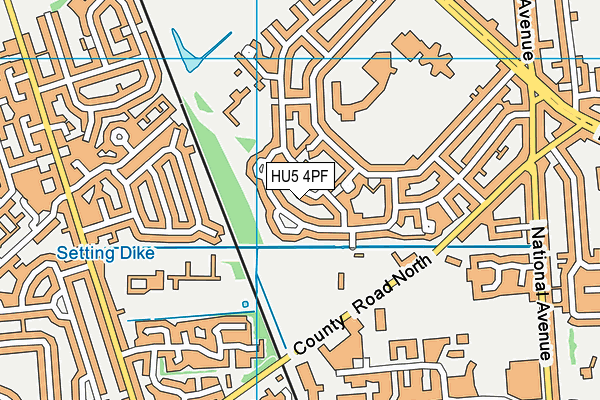 HU5 4PF map - OS VectorMap District (Ordnance Survey)