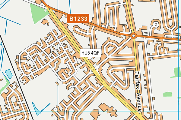 HU5 4QF map - OS VectorMap District (Ordnance Survey)