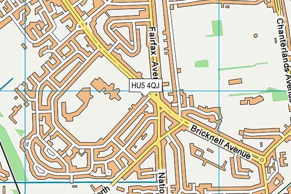 HU5 4QJ map - OS VectorMap District (Ordnance Survey)