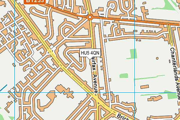 HU5 4QN map - OS VectorMap District (Ordnance Survey)
