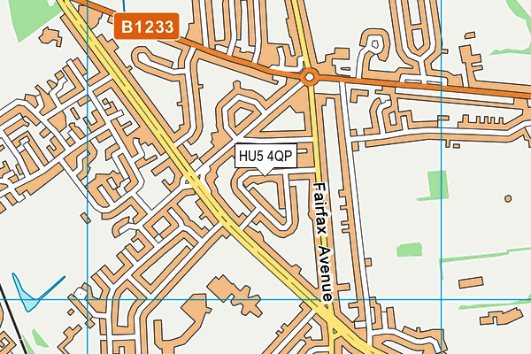 HU5 4QP map - OS VectorMap District (Ordnance Survey)