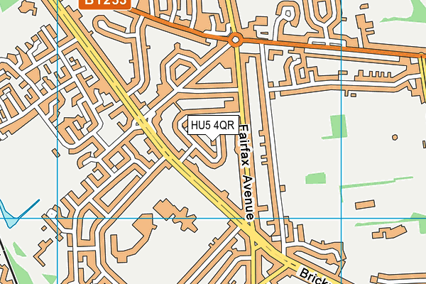 HU5 4QR map - OS VectorMap District (Ordnance Survey)