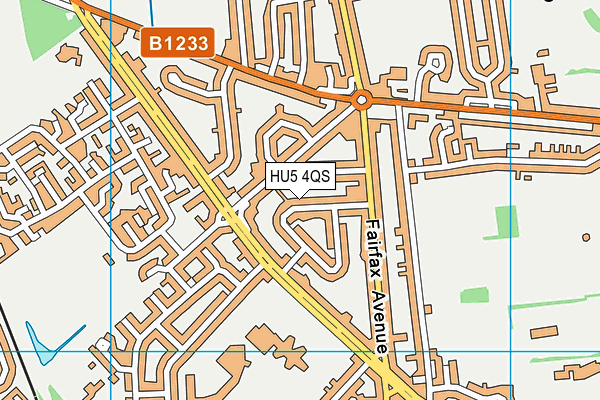 HU5 4QS map - OS VectorMap District (Ordnance Survey)