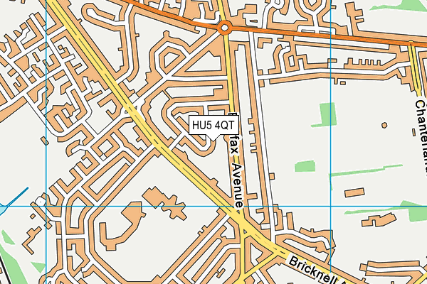 HU5 4QT map - OS VectorMap District (Ordnance Survey)