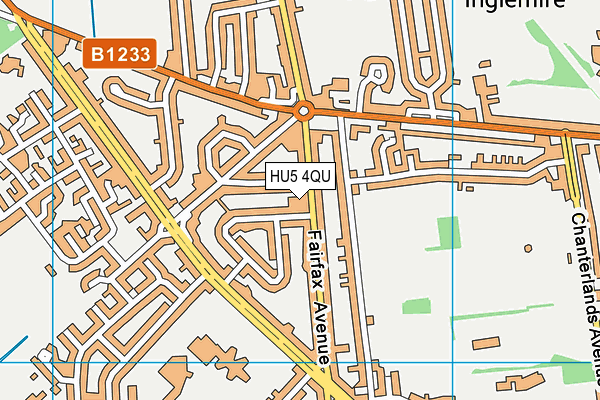 HU5 4QU map - OS VectorMap District (Ordnance Survey)