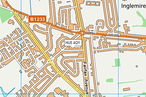 HU5 4QY map - OS VectorMap District (Ordnance Survey)