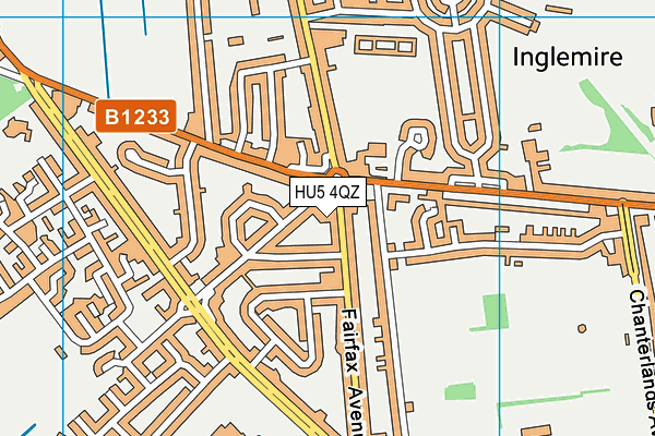 HU5 4QZ map - OS VectorMap District (Ordnance Survey)