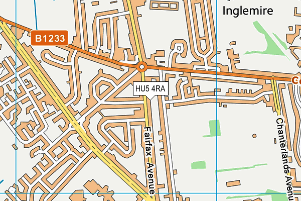 HU5 4RA map - OS VectorMap District (Ordnance Survey)