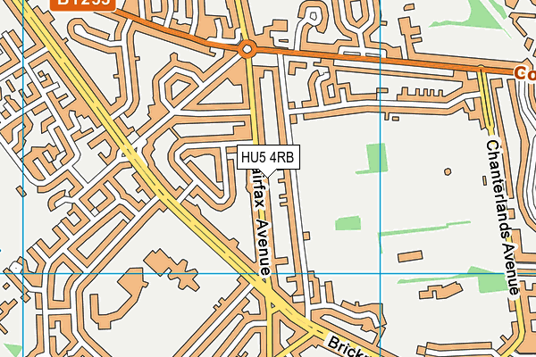 HU5 4RB map - OS VectorMap District (Ordnance Survey)