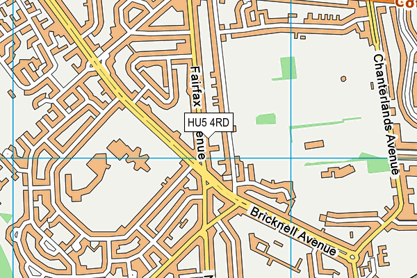 HU5 4RD map - OS VectorMap District (Ordnance Survey)