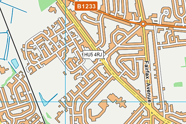 HU5 4RJ map - OS VectorMap District (Ordnance Survey)