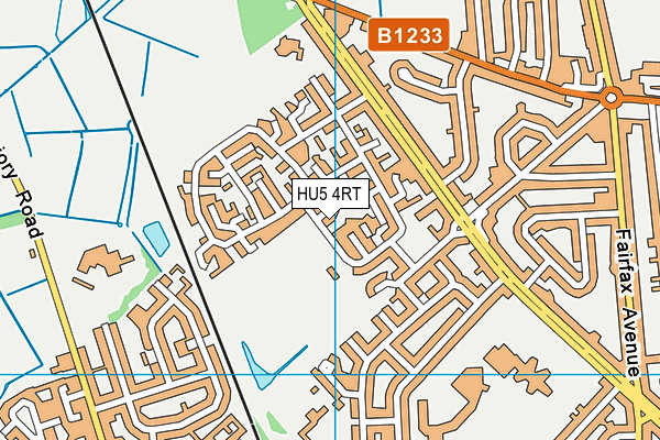 HU5 4RT map - OS VectorMap District (Ordnance Survey)