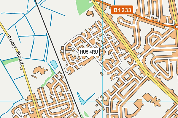 HU5 4RU map - OS VectorMap District (Ordnance Survey)