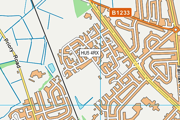 HU5 4RX map - OS VectorMap District (Ordnance Survey)