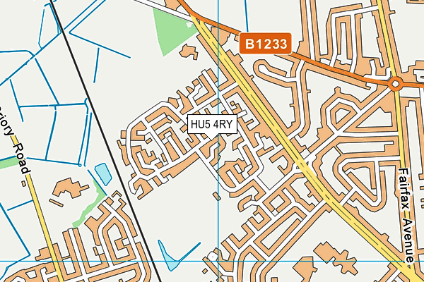 HU5 4RY map - OS VectorMap District (Ordnance Survey)