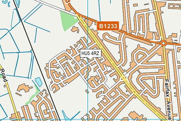 HU5 4RZ map - OS VectorMap District (Ordnance Survey)