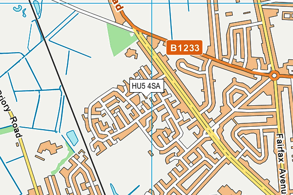 HU5 4SA map - OS VectorMap District (Ordnance Survey)