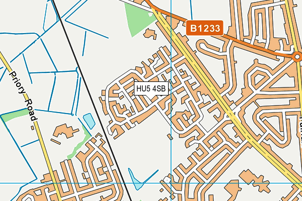 HU5 4SB map - OS VectorMap District (Ordnance Survey)