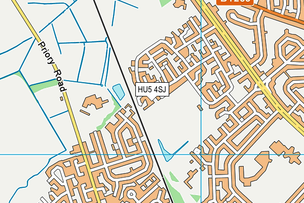 HU5 4SJ map - OS VectorMap District (Ordnance Survey)