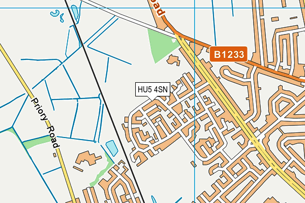 HU5 4SN map - OS VectorMap District (Ordnance Survey)