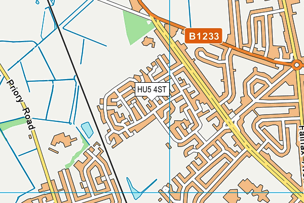 HU5 4ST map - OS VectorMap District (Ordnance Survey)