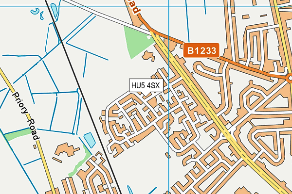 HU5 4SX map - OS VectorMap District (Ordnance Survey)