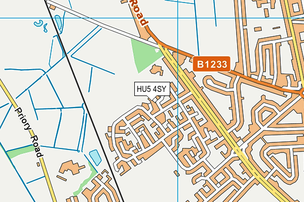 HU5 4SY map - OS VectorMap District (Ordnance Survey)