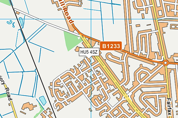 HU5 4SZ map - OS VectorMap District (Ordnance Survey)