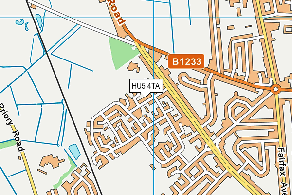 HU5 4TA map - OS VectorMap District (Ordnance Survey)