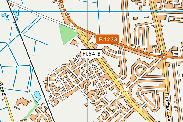 HU5 4TB map - OS VectorMap District (Ordnance Survey)